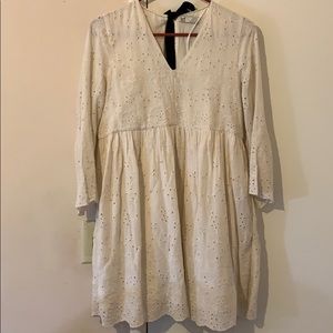 ZARA Trafaluc Babydoll Floral Cream Dress